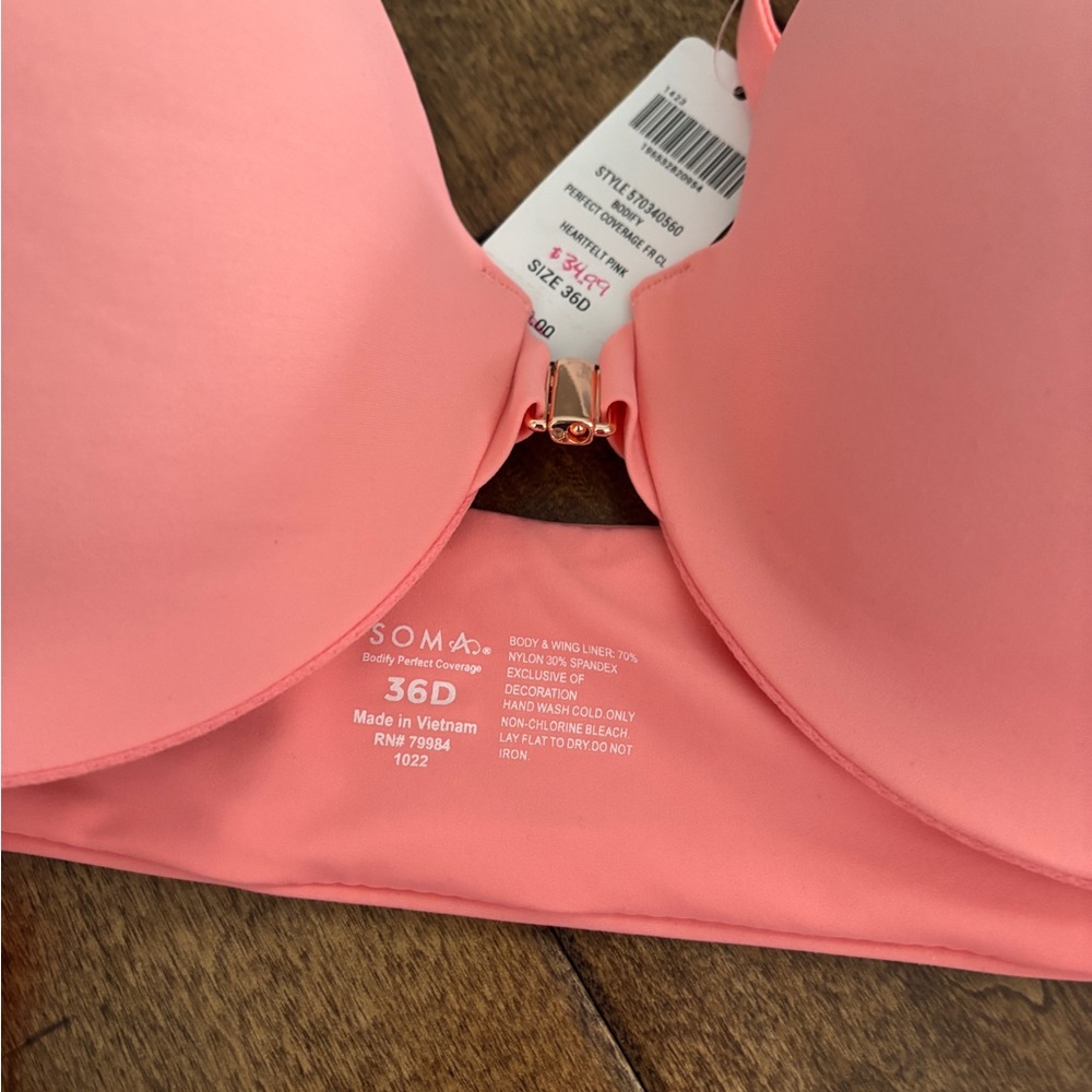 Soma Bodify Perfect Coverage 36D new with tags two bras!!! - Picture 2 of 3